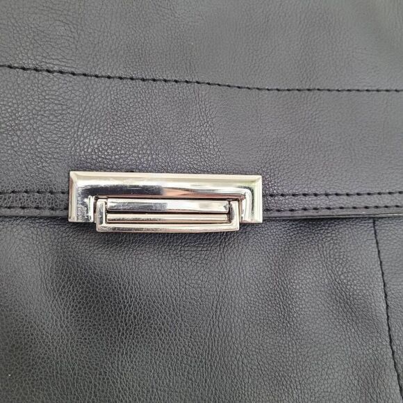 Faux leather backpack square shape alternative goth grunge alt minimalist modern - Picture 3 of 14